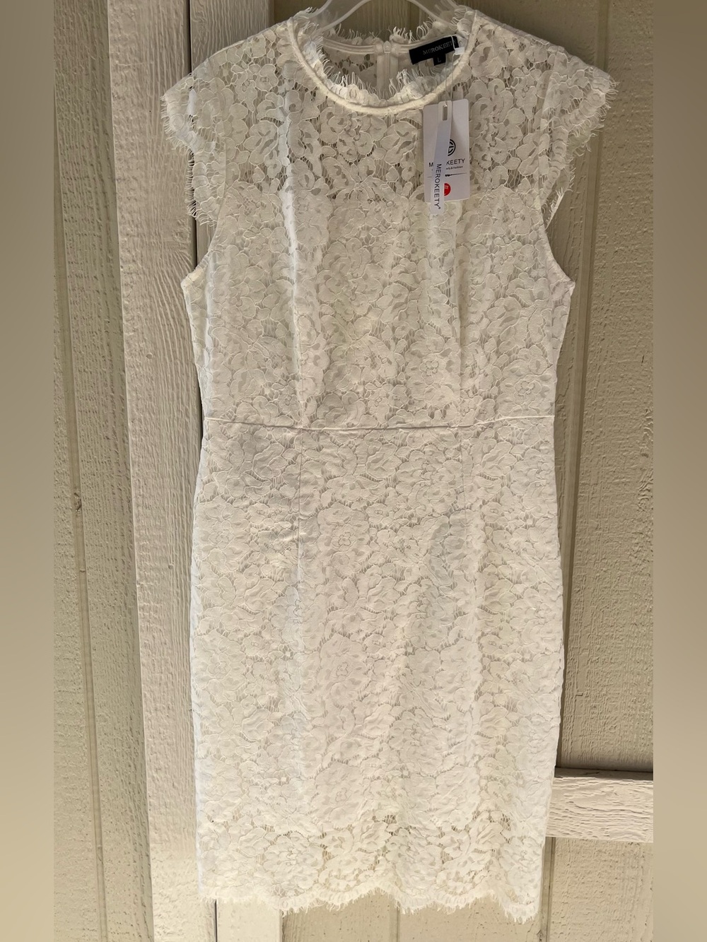Lace Sheath Midi Dress in Ivory by Ann Taylor